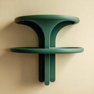 Double Tier Modern Wall Shelf | 3D Printed Sculptural Floating Display Ledge | Minimal Geometric Wall Decor for Entryway Plants, Keys, Art