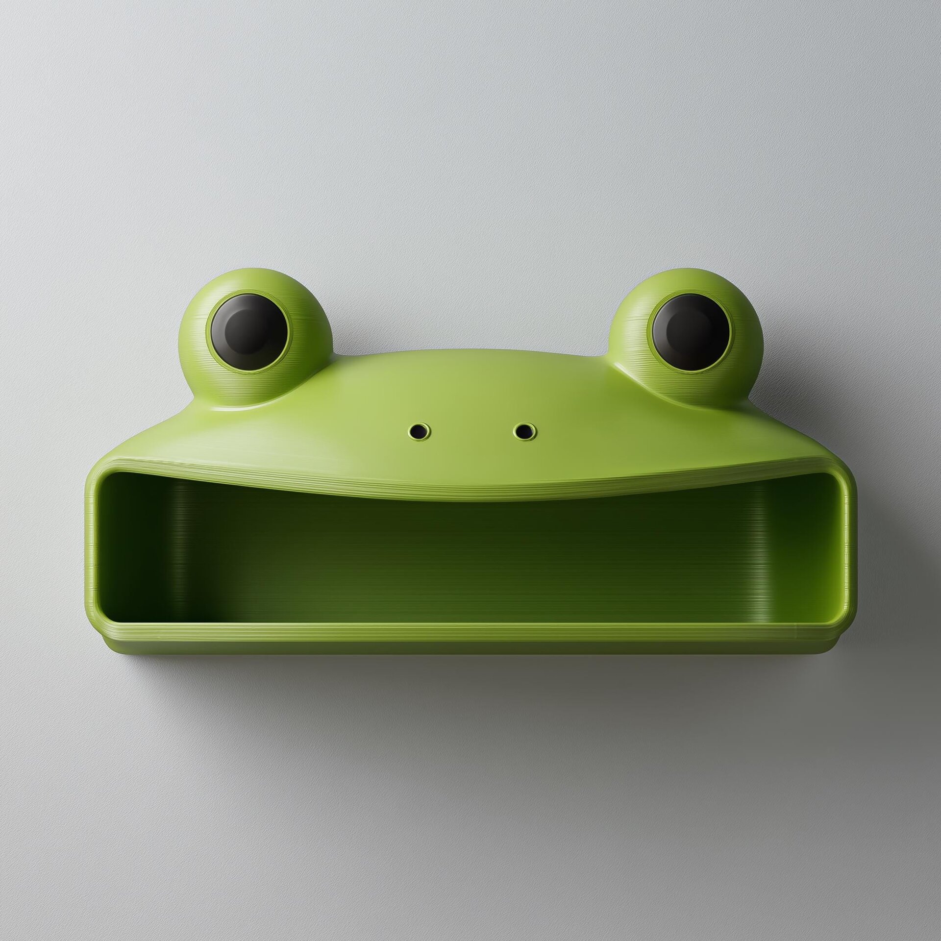 Cute Frog Wall Shelf Decor | 3D Printed Kawaii Animal Shelf | Playful Kids Room Storage Accent for Modern Scandinavian Interiors