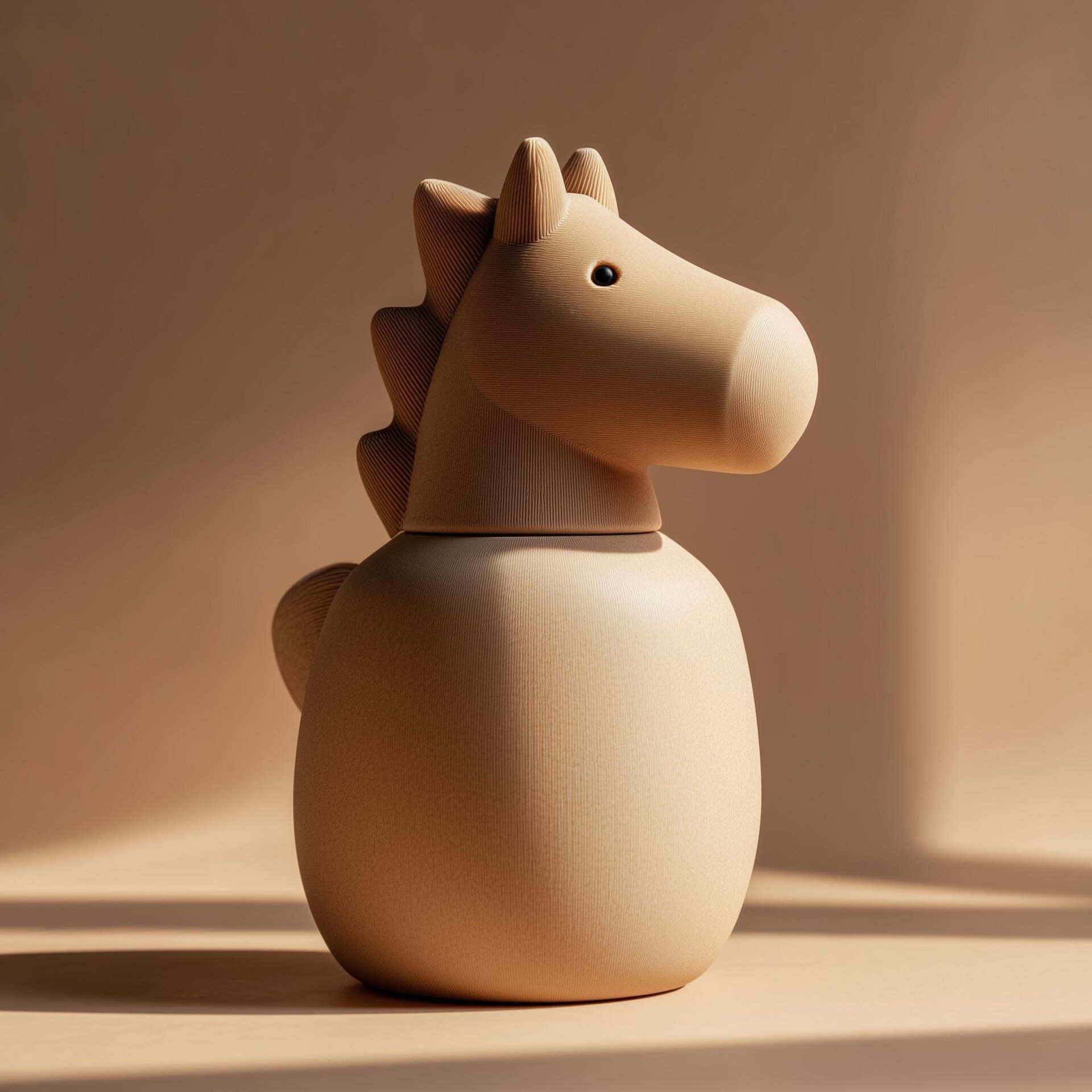 Horse Pet Ashes Urn | 3D Printed Modern Memorial Keepsake for Any Pet | Neutral Minimal Home Decor, Cremation Keepsake, Sympathy Gift