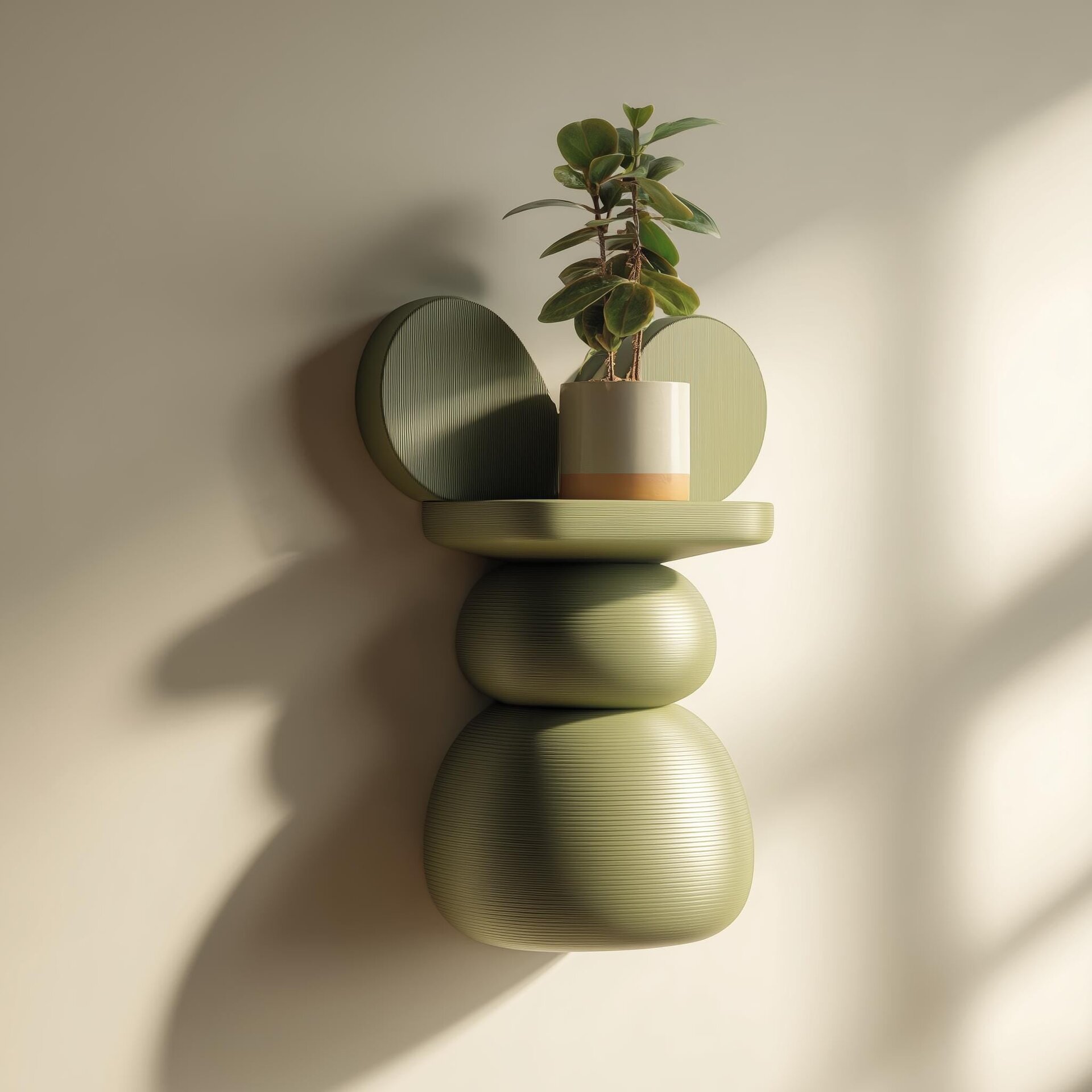 3D Printed Abstract Wall Shelf | Sculptural Floating Ledge with Organic Stacked Form | Modern Artistic Decor for Minimalist and Design