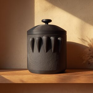 3D Printed Dark Fantasy Pet Urn | Horror-Inspired Cremation Urn with Fang Details | Gothic Memorial Decor for Pet Remembrance