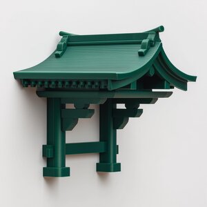 3D Printed Japanese Shrine Wall Decor | Pagoda Roof Inspired Floating Decor | Zen Asian Decor for Minimal Interior, Altar or Display