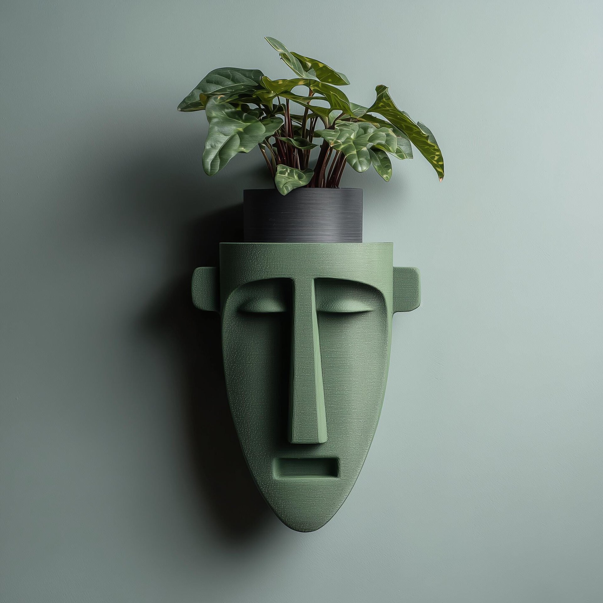 Wall Mounted Face Shelf Sculpture | 3D Printed Sculptural Wall Decor in Face Shape | Minimalist Art Shelf for Modern Interiors