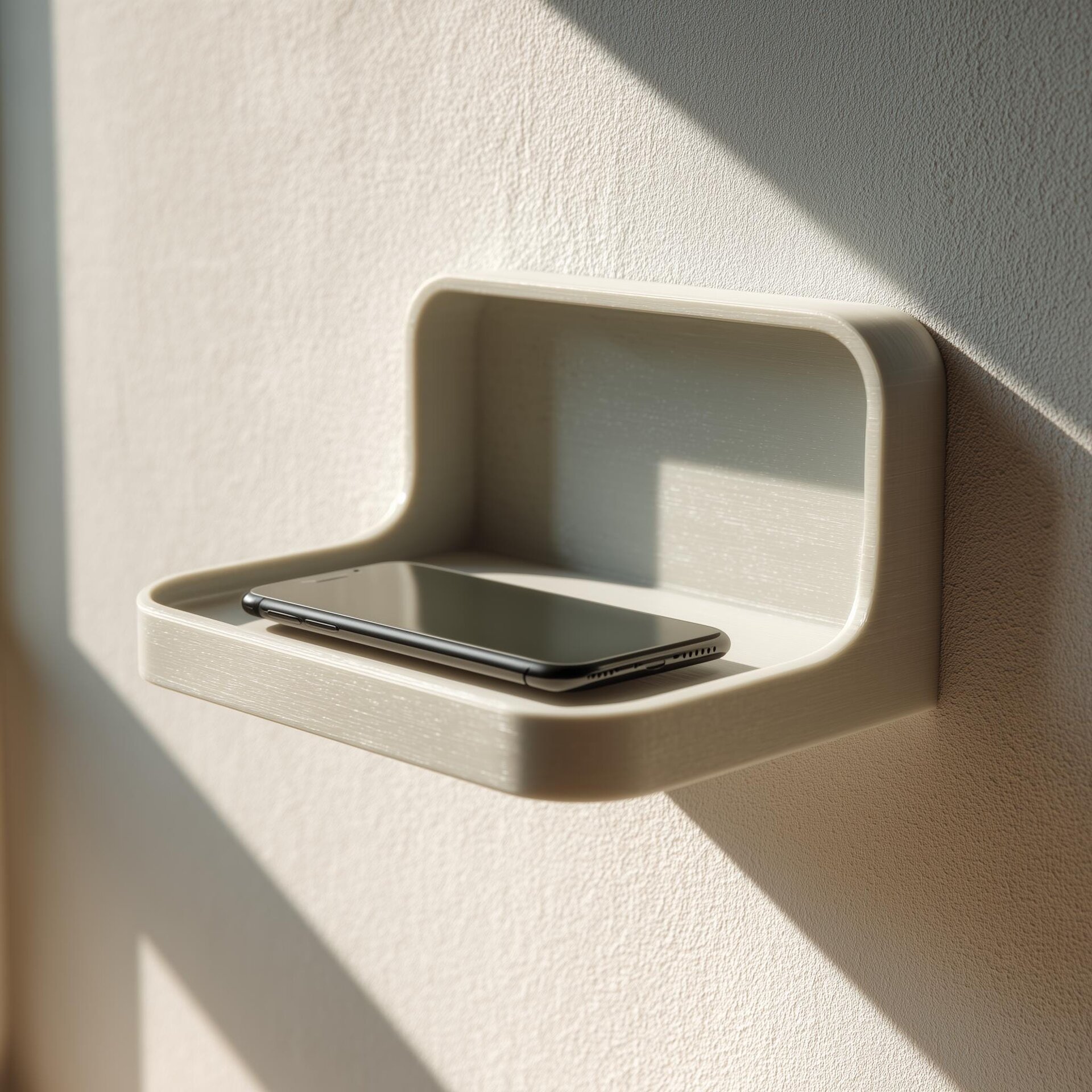 3D Printed Wall Phone Shelf | Minimal Floating Ledge for Smartphone Storage | Modern Functional Decor for Bedroom, Entryway or Home Office