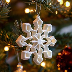 10-Piece 3D Printed Snowflake Ornament Set