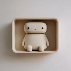 3D Printed Niche Shelf with Cute Character | Minimal Floating Ledge Display | Modern Wall Decor Accent for Bedroom, Nursery, Home Office