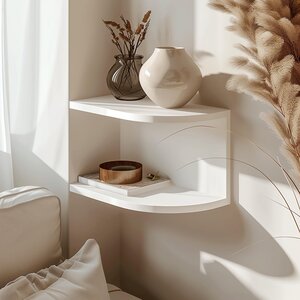 3D Printed Corner Wall Shelf | Minimalist Floating Shelf Design | Modern Home Decor Storage