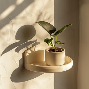 3D Printed Round Wall Shelf | Minimalist Floating Display Ledge | Modern Curved Wall Decor Accent for Stylish Contemporary Home Interiors