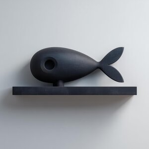 3D Printed Fish Wall Shelf | Minimal Submarine Inspired Floating Ledge | Ocean Theme Decor