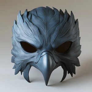 3D Printed Raven Mask | Gothic Bird Warrior Mask | Plague Doctor Cosplay Fantasy Beak Mask
