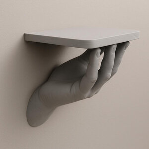 Hand Wall Shelf | 3D Printed Floating Shelf | Surreal Art Shelf