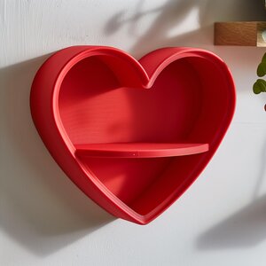 3D Printed Heart Wall Shelf | Modern Decorative Shelf | Minimalist Floating Shelf