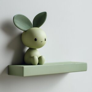 3D Printed Leaf Sprite Wall Shelf | Minimalist Character Floating Ledge | Nature Inspired Modern Room Decor Accent for Cozy Home Interiors