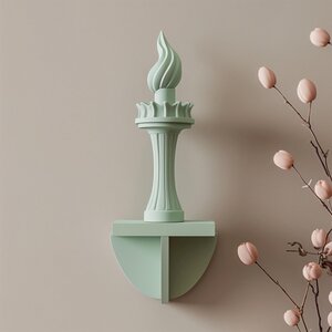 3D Printed Liberty Torch Wall Decor | Modern Minimalist Statue Inspired Sculpture for Living Room | Unique Symbolic Modern Home Accent Piece