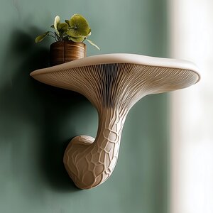 3D Printed Mushroom Shelf | Floating Wall Shelf | Organic Decor