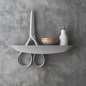 3D Printed Scissors Wall Shelf | Modern Artistic Floating Shelf Design | Unique Functional Home Decor