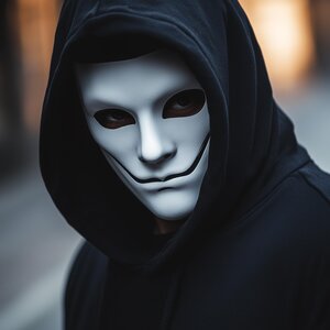 Smiling Phantom Mask | Creepy Halloween Mask | 3D Printed Anonymous Cosplay Mask