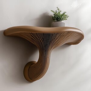 Mushroom Shelf | Floating Wall Shelf Fungi Wall Decor | 3D Printed Modern Home Accent Unique Wall Mounted Shelf