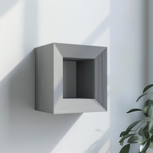 3D Printed Geometric Wall Shelf | Modern Minimalist Floating Shelf Design | Unique Square Shape Decor