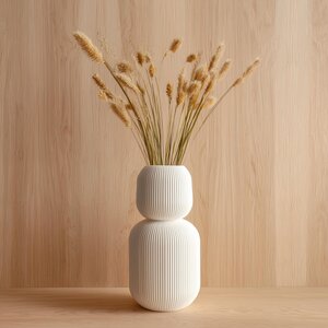 3D Printed Geometric Vase | Modern Decorative Vase for Dried Flowers | Minimalist Home Accent
