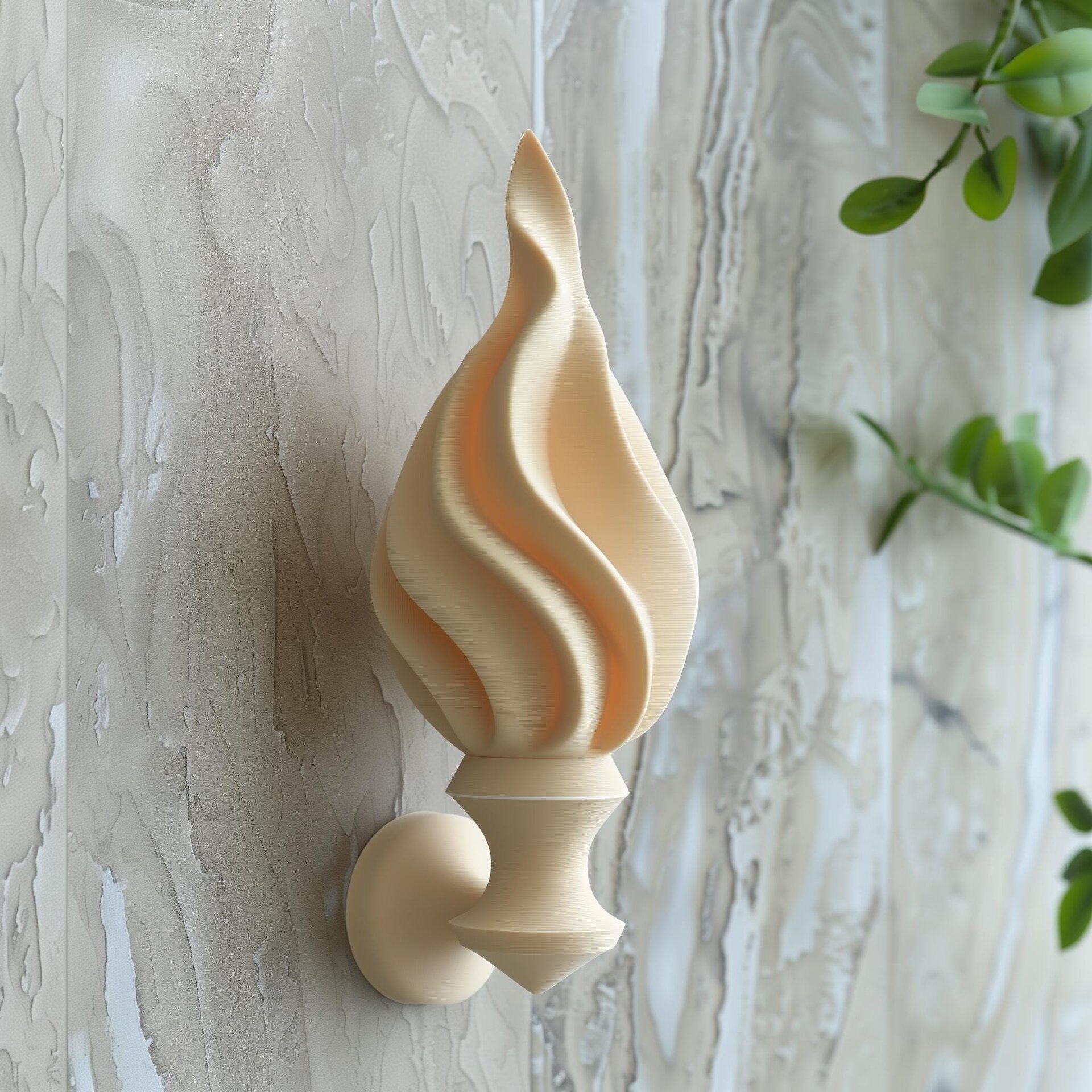 3D Printed Abstract Torch Wall Sculpture