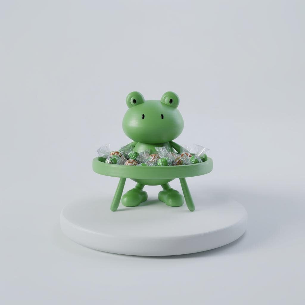 3D Printed Frog Candy Dish | Cottagecore Figurine Tray