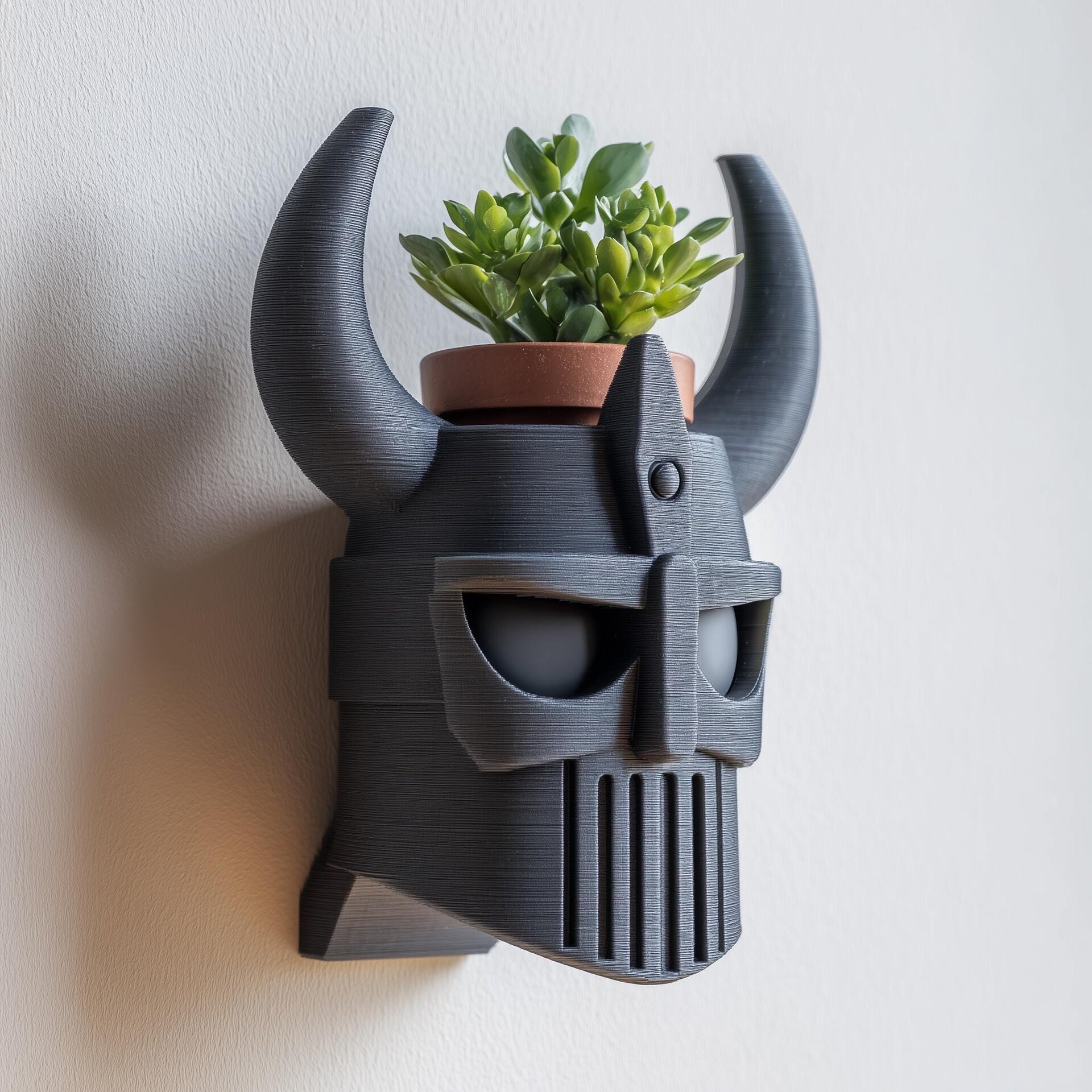 3D Printed Viking Helmet Wall Planter